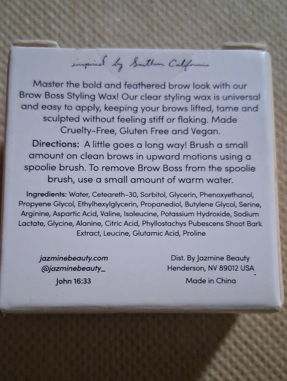 Jazmine Beauty Brow Boss Brow Styling Wax NWT - Picture 2 of 6